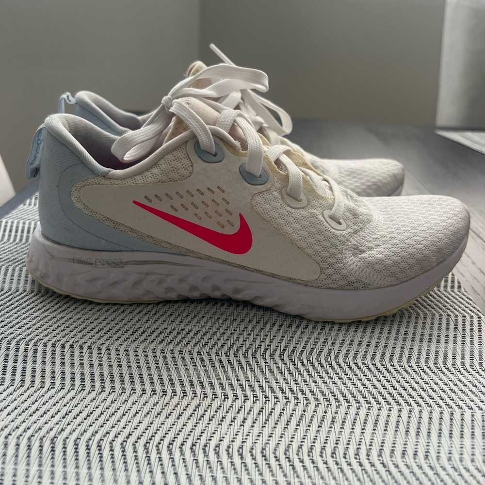 Nike Legend React White and Pink Athletic Shoes
